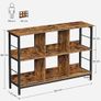 Bookcase with 6 Compartments, Standing Shelf, Storage Shelf, TV Table, Console Table, Office, Living Room, Bedroom, 33 x 120 x 80 cm, Industrial Design, Vintage Brown/Black FREE DELIVERY Image 2
