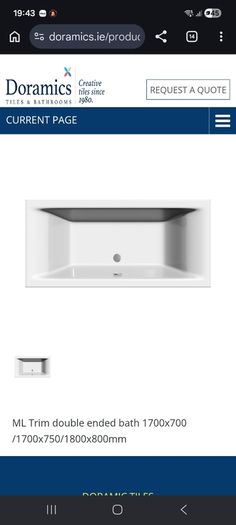 Brand new ML double ended bath 1700