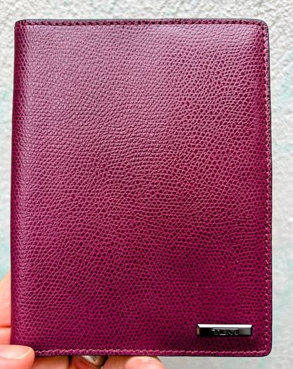 Tumi leather passport cover, burgundy