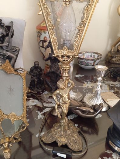 Vintage french cherub lantern lamps