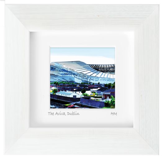 The Aviva Stadium [purple], 4 inch framed print by artist Helen Mathews