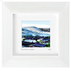 The Aviva Stadium [purple], 4 inch framed print by artist Helen Mathews