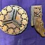 Wood carved folding stool Image 4