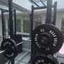 Mint condition - amazing heavy duty black squat rack with almost brand new Rock Solid barbell and bumper plates - a must see!!! Image 6