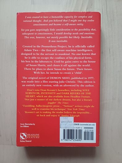 Demon Seed by Dean Koontz (Horror Paperback 1997)