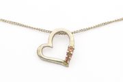 925 Vintage Open Heart Sterling Silver CZ Necklace