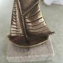 Vintage from the 1970s Brass yacht, retro brass boat, brass figurine on marble plinth. could be uesed as Ashtray ,  Paperweight, orTrinket Holder Image 6