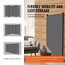 4 Panels Room Divider, Folding Privacy Screen and Portable Partition Divider for Room Separation, Freestanding Room Partitions for Office, Bedroom, Study, Grey Image 3