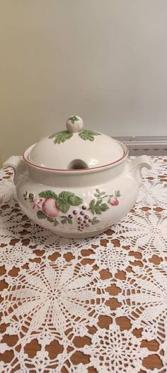 Boots Co Plc Orchard Double Handled China Lidded Soup Tureen Bowl Dish With Lid