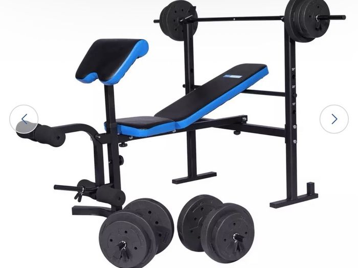 Pro Fitness Folding Workout Bench with Weights