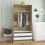 Wardrobe White and Sonoma Oak 100x50x200 cm Chipboard Image 5