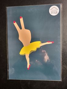 A4 Sizelittle Dancing BALLERINA FU Print, wall art