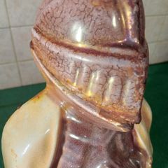 Vintage Knight Fireside Companion Guard/ Cast iron and enamel