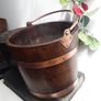 Antique copper bound bucket with internal metal bucket Image 6