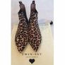 Twin Set Leopard Print Leather Ankle Boots Size Uk 6 Image 4