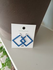 Blue Square earrings bn