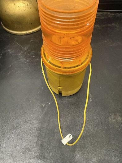 Vintage Amber Roadworks Warning Lamp