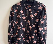 Floral Print Zip Up Bomber Jacket, size 8(EUR36)