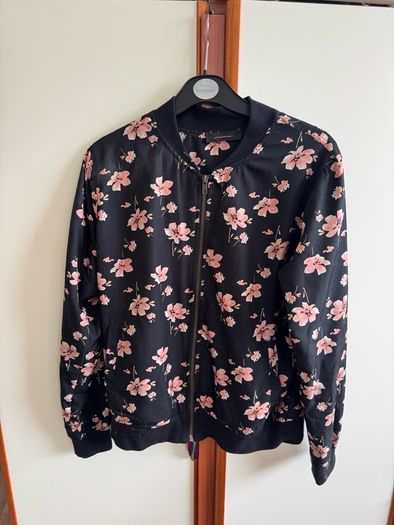 Floral Print Zip Up Bomber Jacket, size 8(EUR36)