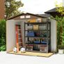 Outdoor Storage Shed, 7ft x 4ft, Large Patio Roofed Tool Metal Storage Building Foundation Sheds Box Outdoor Furniture Image 4