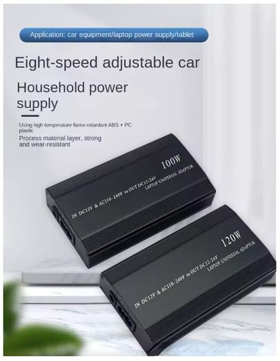 120W Universal Portable AC Laptop Power Adapter 12V-24V Charger (UK Plug)