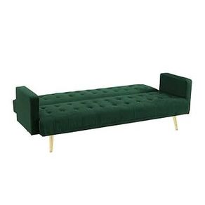 Luxury Velvet Sofa Bed with Golden Legs green