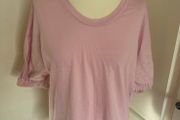 Carolyn Donnelly pink cotton top with linen sleeve size 10