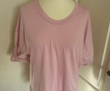 Carolyn Donnelly pink cotton top with linen sleeve size 10