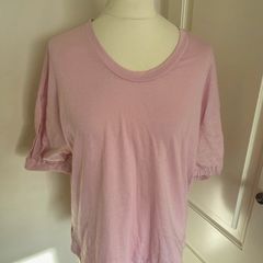 Carolyn Donnelly pink cotton top with linen sleeve size 10