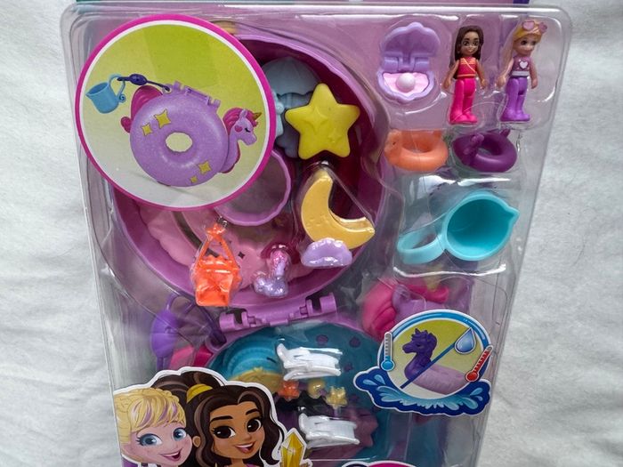 Polly Pocket Micro Doll Sparkle Cove Adventure Unicorn Floatie Compact Playset new Please look at the pictures