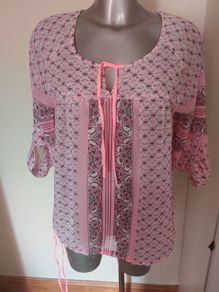 Brand New Rainbow pink  floral blouse size UK12 EU40 Postage included