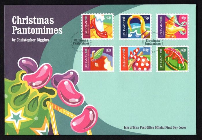 2016 Isle of Man Christmas Pantomimes Commemorative Stamps First Day Cover (FDC)