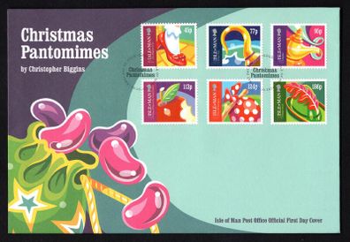 2016 Isle of Man Christmas Pantomimes Commemorative Stamps First Day Cover (FDC)