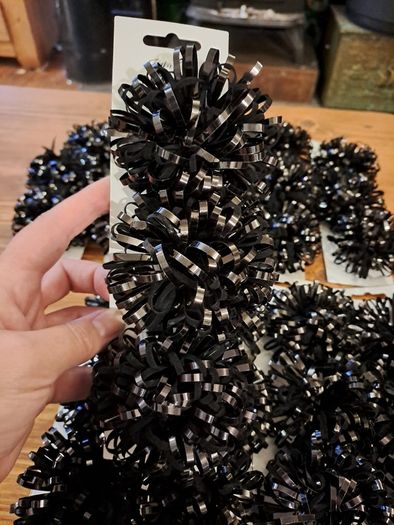 30 Paperchase Black Velvet & Silver Gift Bows
