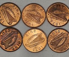 Ireland 1971 -1982 1/2p Halfpenny Full Date Run All Nice Uncirculated with Gem BU 1975 Coin