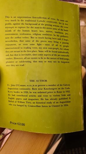 From The Edge Of Spring. By John O Connor.  VINTAGE FIRST EDITION SIGNED 1976. Paperback In Good Condition.