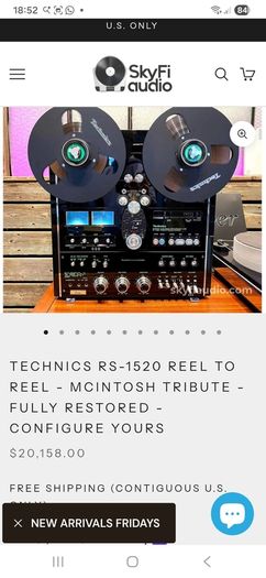 Hifi at its very best Mega Rare opportunity to own the greatest Technics reel to reel, the RS-1700 but this is Xtra special as its The McIntosh Tribute completely Restored the only one in the country 17k to buy
