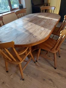Pine table & chairs