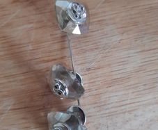 Swarovski crystal tie pin and matching cufflinks