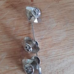 Swarovski crystal tie pin and matching cufflinks