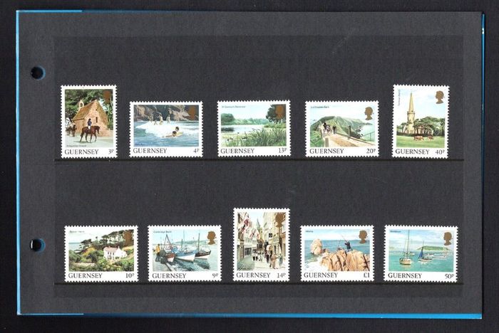 1984 Guernsey Landscapes Definitive Series (3p, 4p, 9p, 10p, 13p, 14p, 20p, 40p, 50p & UK1) Presentation Pack