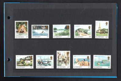1984 Guernsey Landscapes Definitive Series (3p, 4p, 9p, 10p, 13p, 14p, 20p, 40p, 50p & UK1) Presentation Pack