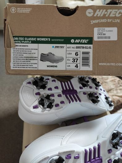 Ladies Golf Shoes size 4, waterproof breathable, Hi-Tec Dry-Tec
