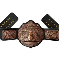 Copper Big Gold World Heavyweight Championship Wrestling Belt with Tooled Strap & FREE belt bag (Brand New)