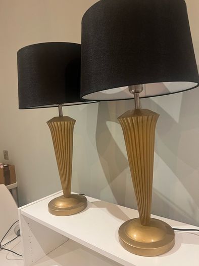 Pair of antique continental gilt Table lamps