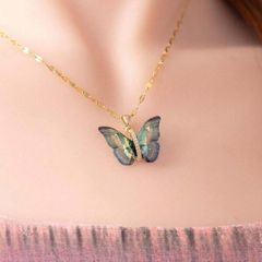 Colorful Butterfly Pendant Necklace