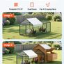 Metal Chicken Coop for 4-6 Chickens, 1 x 2 x 1 m, Small Chicken Cage with Waterproof Cover & Double Doors Image 2