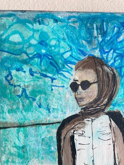Original Figurative Painting GiFT Irish Art Grace Kelly inspired Cruise Yacht Art