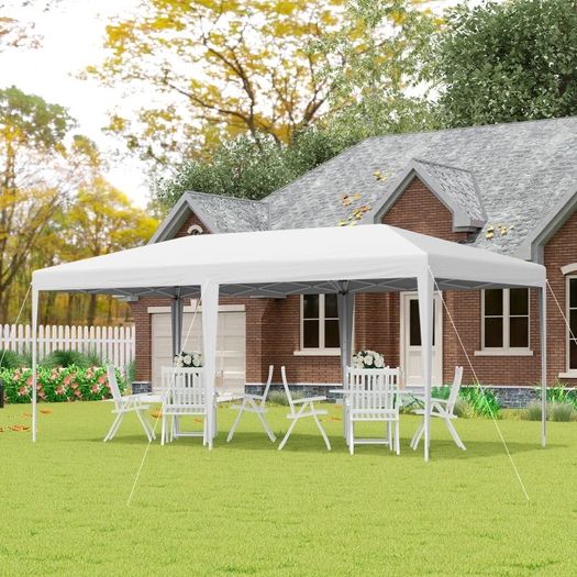 6 x 3m Pop Up Gazebo, Double Roof Foldable Canopy Tent, Wedding Awning Canopy (FREE SHIPPING)