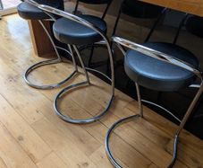 Postmodern Italian Chrome Pipping Stools by Effezeta